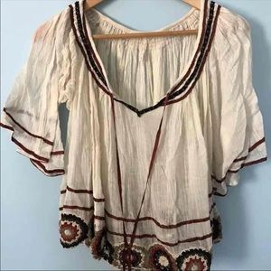 ✨Embroidered Free People Blouse✨